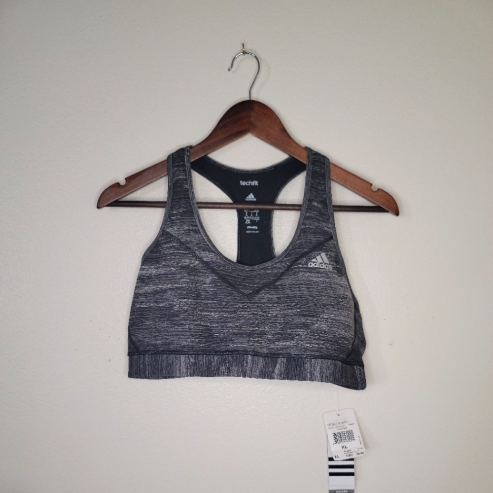 Adidis Sports Bra, Black and White, XL